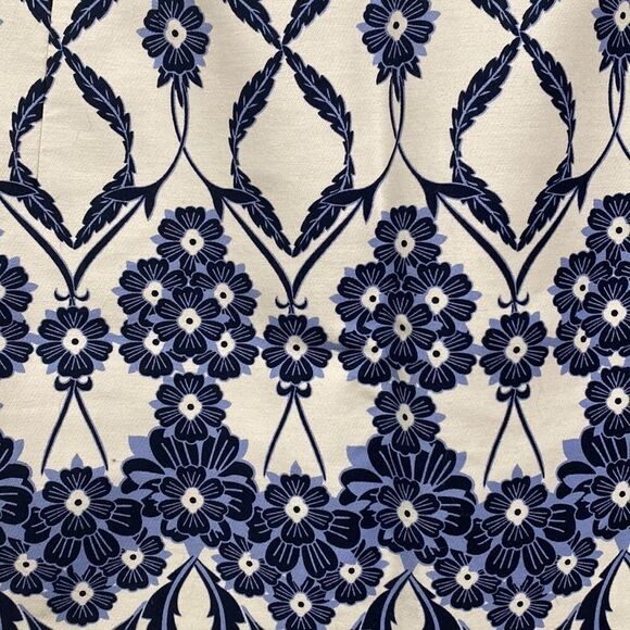 J. Crew Blue Floral and geometric print fully Lined boho Skirt Size 4 - Picture 2 of 6